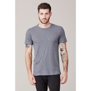 LNA Mens Large Gray Crew Neck Shirt Capsule Wardrobe 100% Cotton Basic Tee